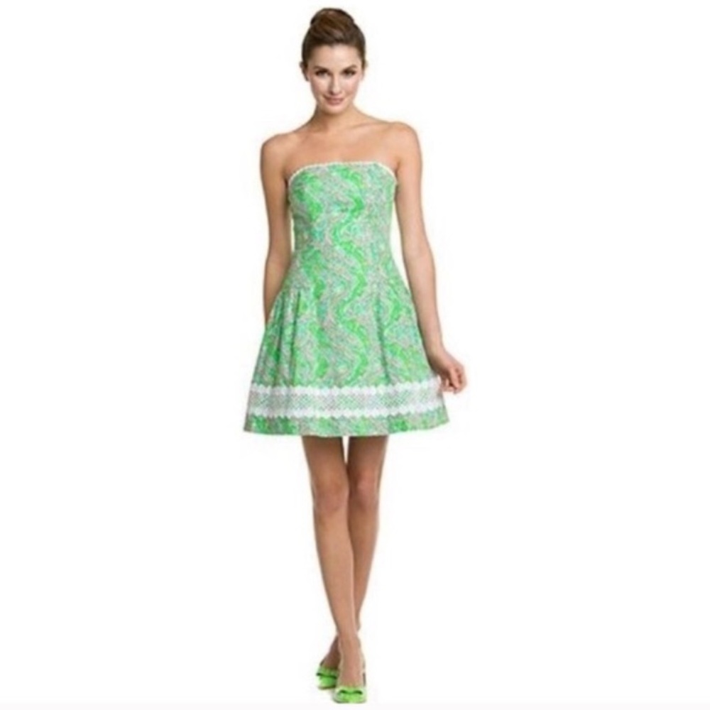 Lilly Pulitzer Strapless Chomp Chomp Dress